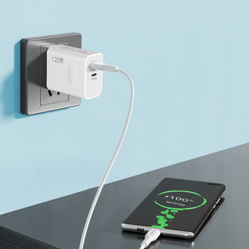 3Pcs PD 120W Fast Charger Adapter USB C Wall Power Dual Ports For iPhone Samsung gallery