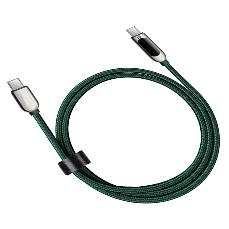 5A PD 100W LED Display Type-C USB C to USB C Fast Charging Cable Braided Wire gallery