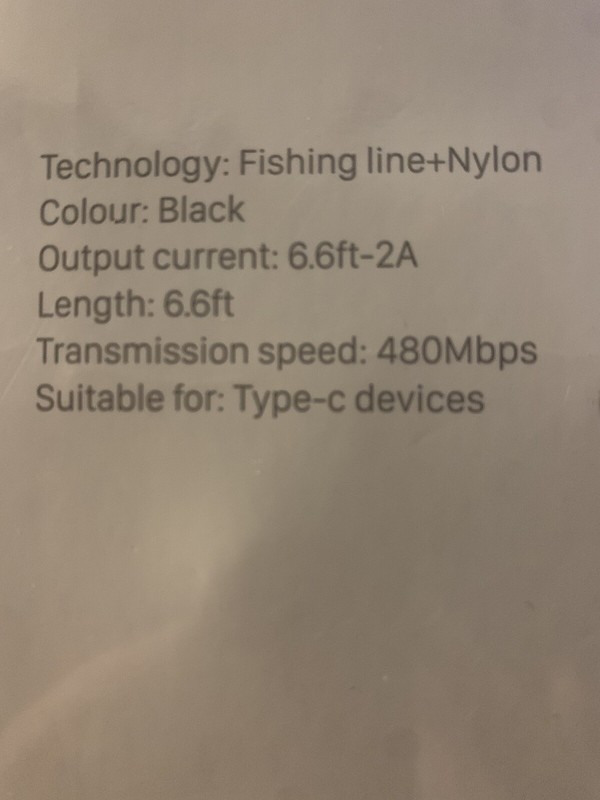 USB Type-C Cable 6.6ft Gekrtek 2A Output USB2.0 CA-001 L-Shape 2Pack gallery