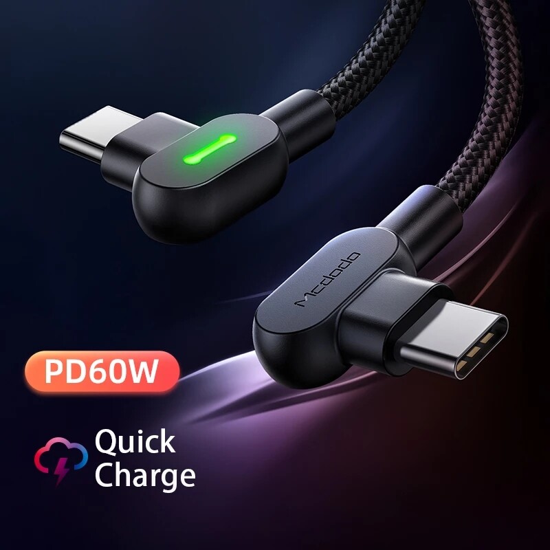 MCDODO 3A PD 60W USB C to Type C Fast Charging Cable Charger Data Charger Cord
