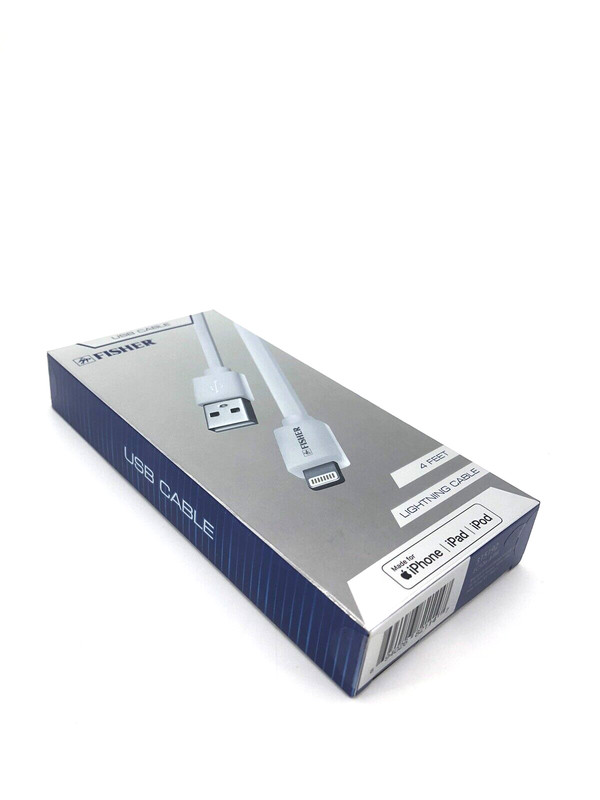 FISHER USB Cable 4 ft Lighting Cable for iPhone | iPad | iPod White gallery