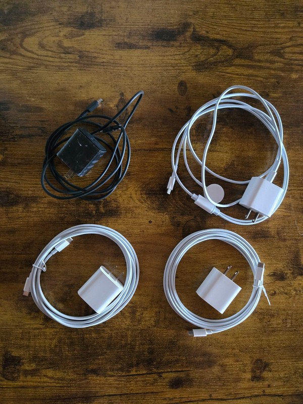 set of 5 variety charging cables apple watch type C USBC to lightnin