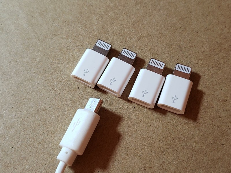 lot 4x Micro USB 8Pin Data Cable Adapter android to iPhone Converter For iPhone gallery