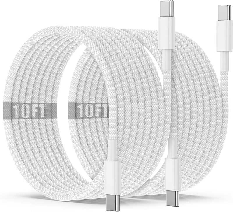 Iphone 17 16 15 Charger Cable 10Ft, Long USB C to C Charging Cable Cord, 60W Typ