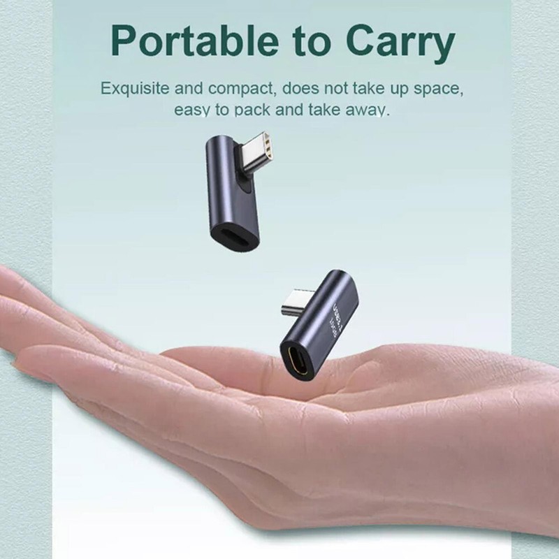 90 Degree USB-C Male to USB-C Female Adapter Data Right Angled Converter 10GPS gallery
