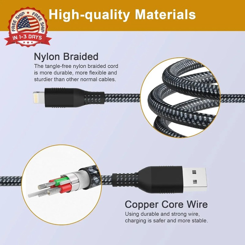 iPhone Charger 26FT/8M [Apple MFi Certified] Lightning Cable Extra Long iPhone C gallery