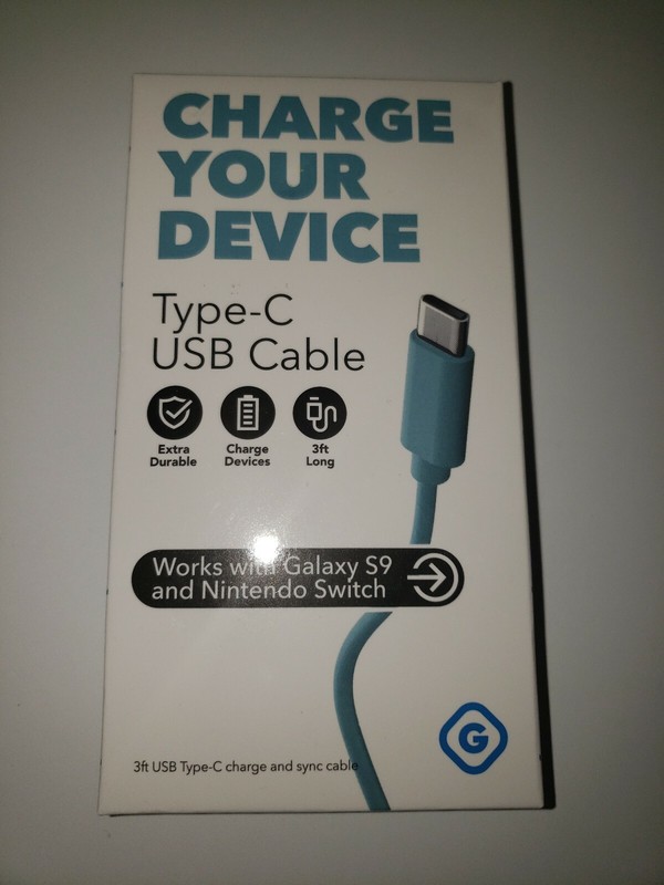 GEMS Charge Your Device USB-C 3 Ft. Cable – Blue Extra-Durable – Nintendo Switch