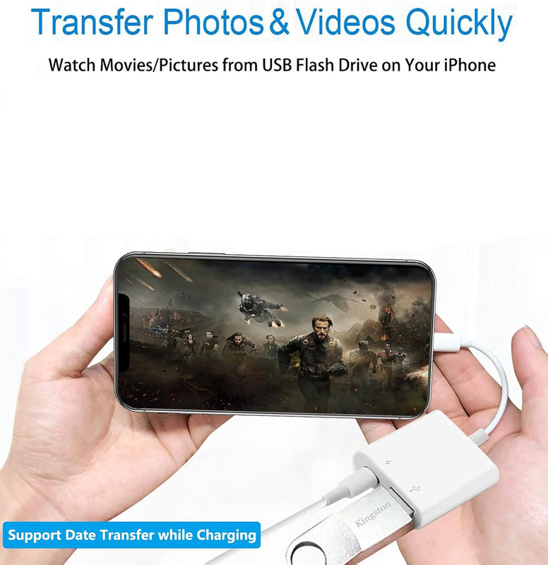 Lightning to USB Camera Adapter with Charging Port, Apple Mfi Certified OTG D... gallery