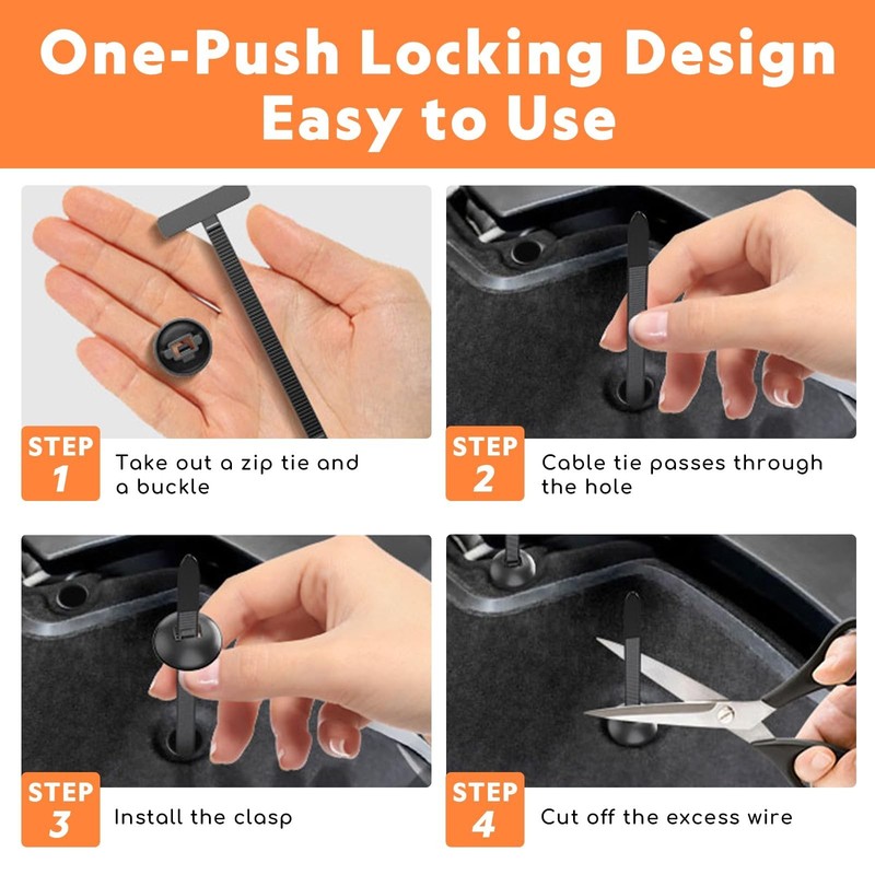 FixBind Snap-Fit Nylon Fastening Clip for Car Repairs, Nylon Cable Tie Buckle... gallery