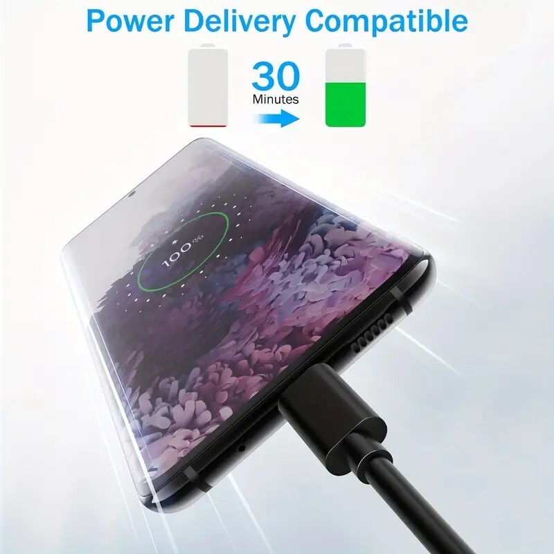 USB-C to USB C Type-C Super Fast Charging Data SYNC Charger Cable Cord 3/6FT Lot gallery
