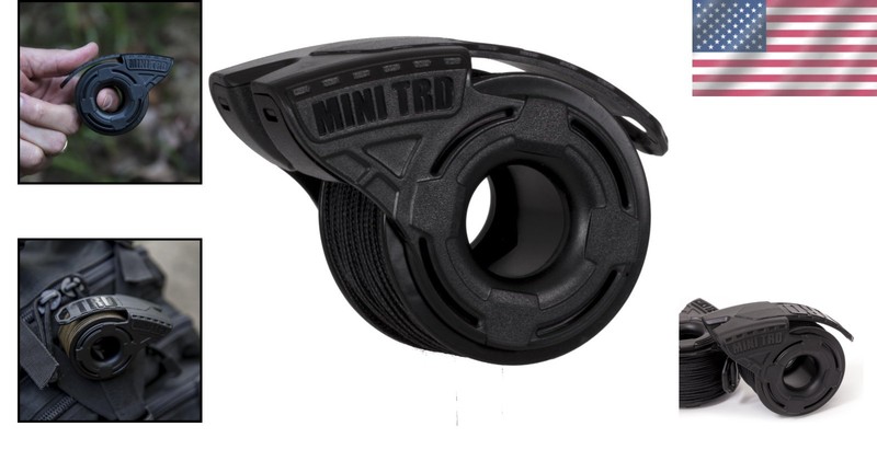 Durable 125ft Micro Cord Dispenser - Fast Reload & Impact Resistant, Black Color gallery
