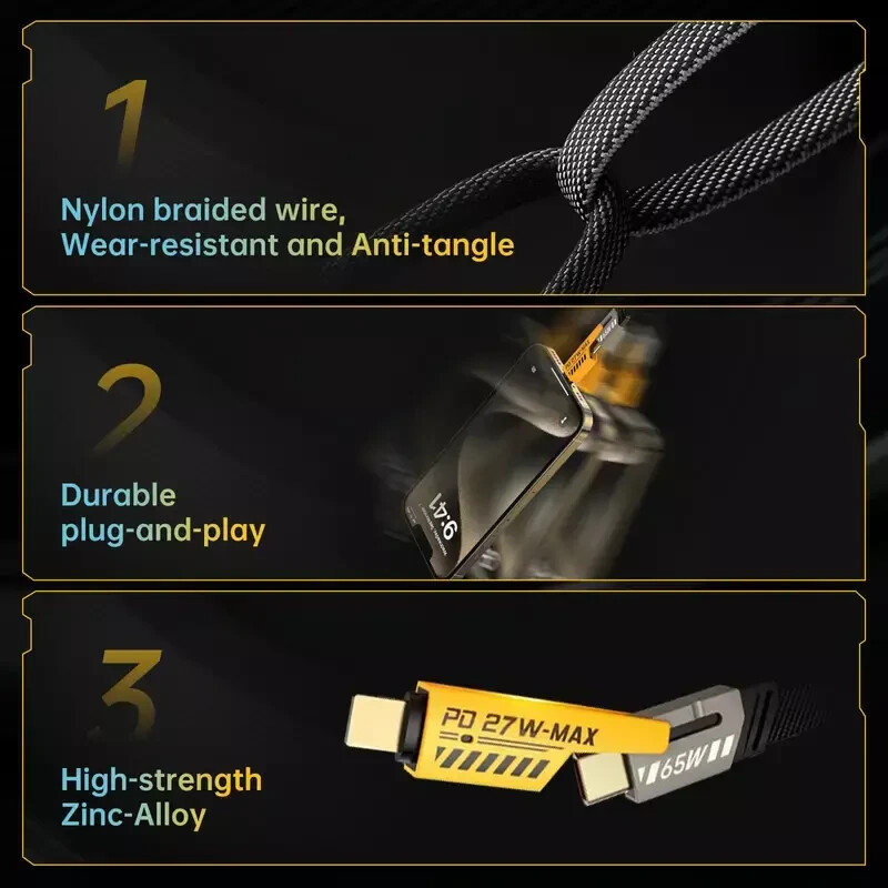 USA 4in1 USB Type-C Cable 4ft Data Super-Fast Charging Cable For iPhone Samsung gallery