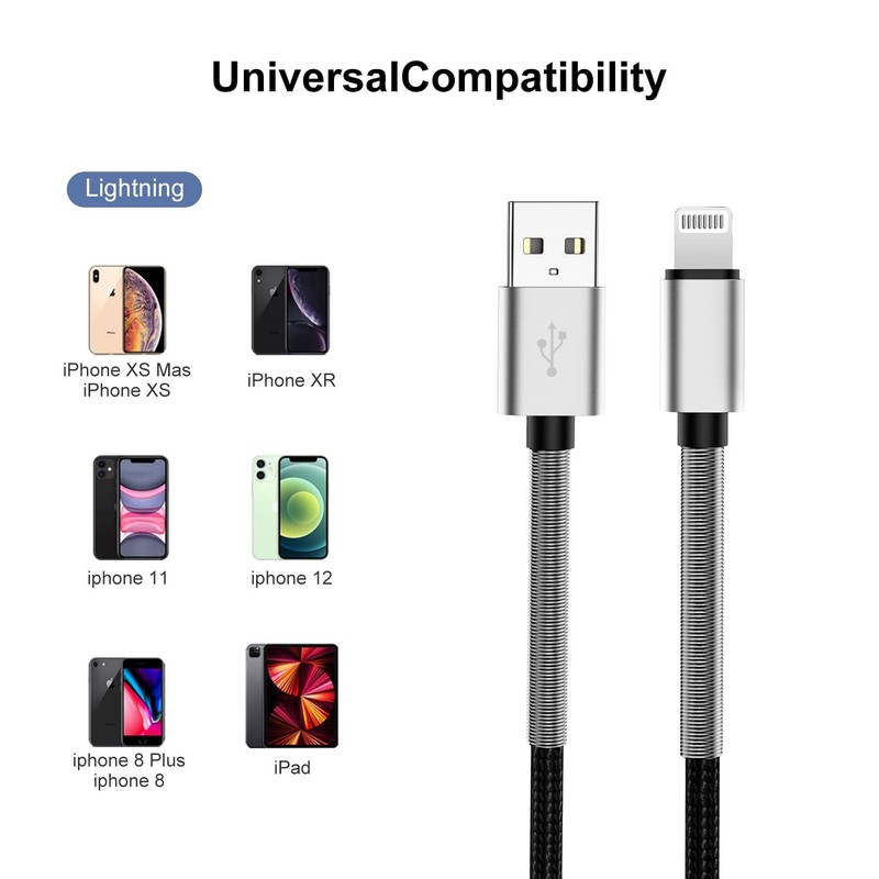 Cabepow 15 FT Extra Long iPhone Charger Cord,[Apple MFi 15 FT-1Pack, Silver gallery