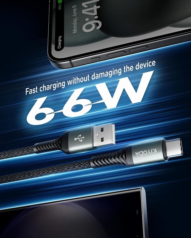 USB to USB C Cable [2Pack 3FT] Coiled USB C Cable Fast Charging 60W, USB A to... gallery