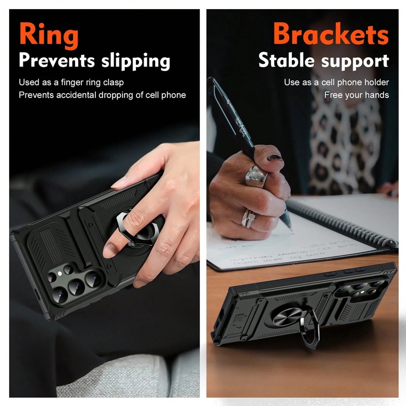 360° Rotatable Military Anti-Fall Phone Case w/ Ring Stand for iPhone & Samsung gallery