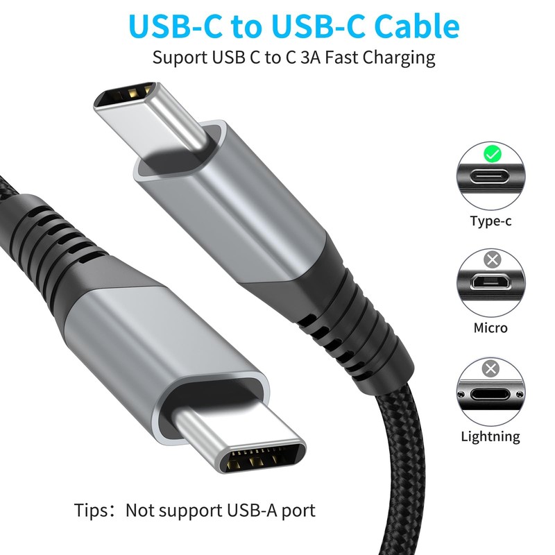 6 inch USB C to USB C Cable, 0.5ft 3Pack Short USB Type C Charger Cable PD Fa... gallery