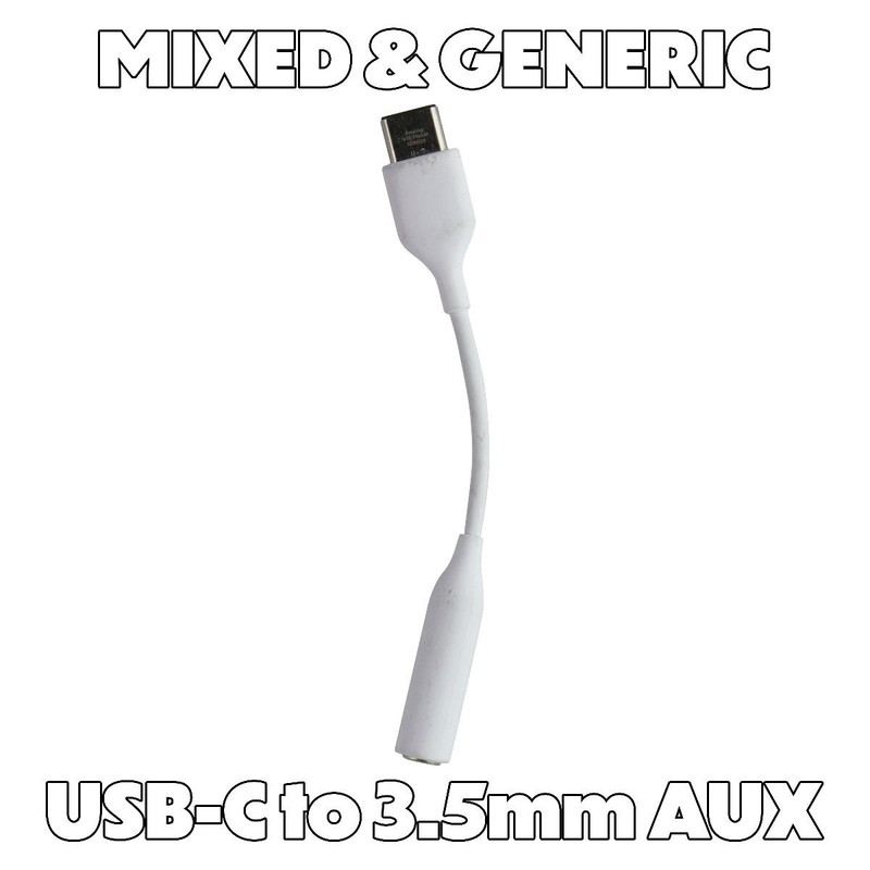 Mixed/Generic USB-C to 3.5mm AUX Audio Adapter – White