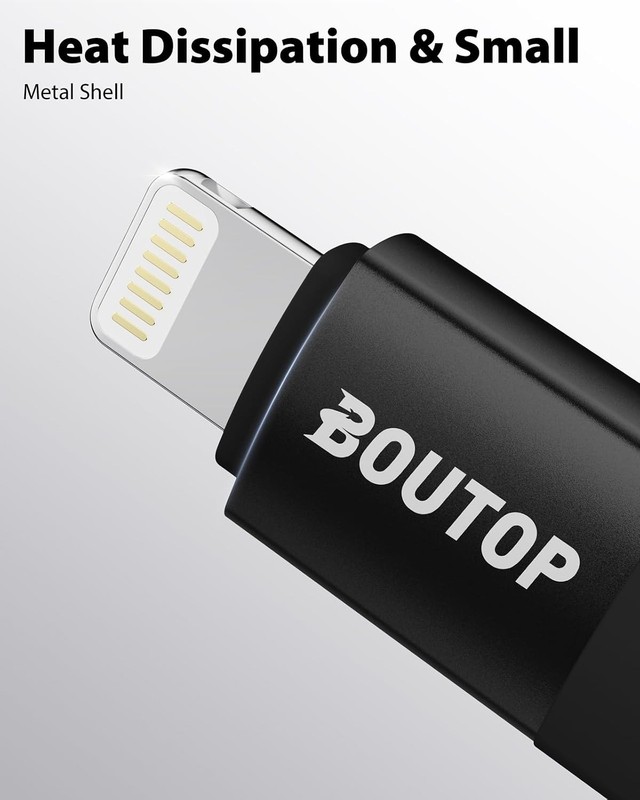 BOUTOP [MFi Certified] 36W USB C to Lightning Adapter 2 Pack | PD Fast Charging gallery