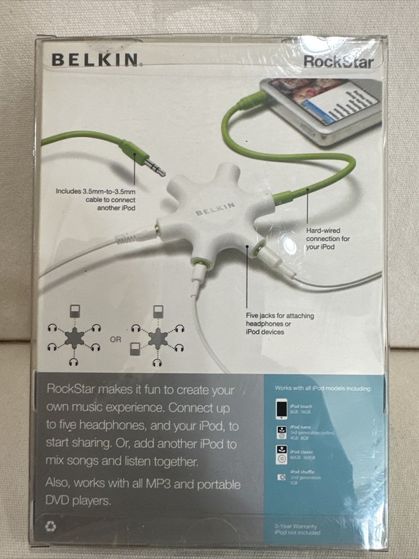 Belkin RockStar Five Headphones Connections Aux split Share gallery