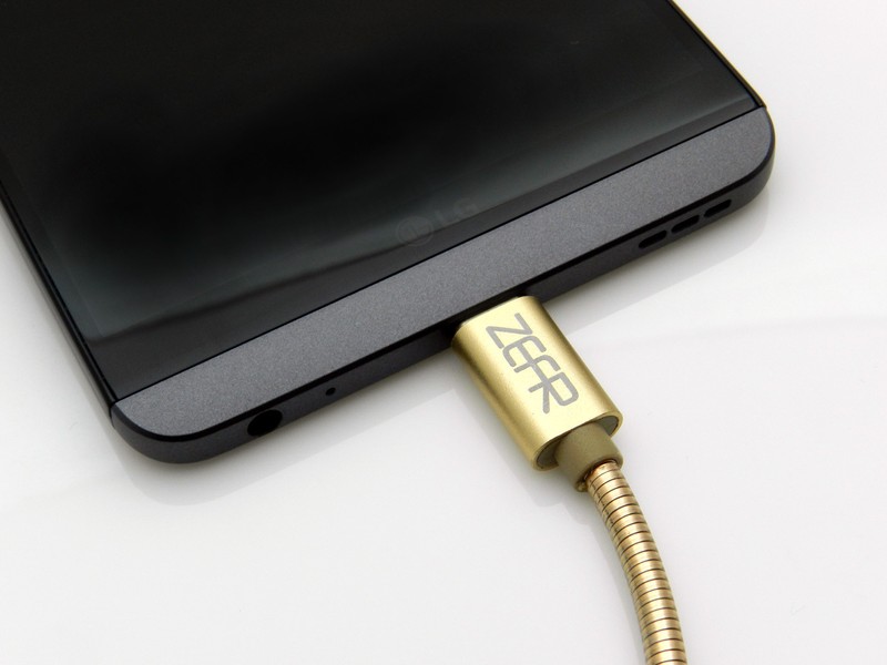 ZEFR ARMORED Steel USB C to USB A (3.3ft/1m) Samsung Google Apple LG (GOLD) gallery