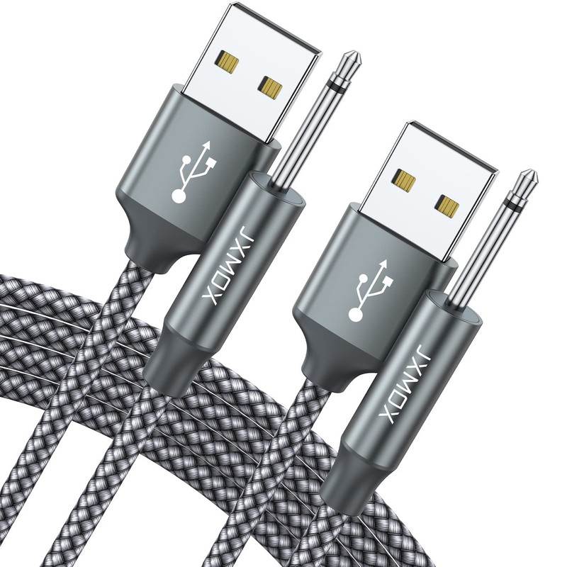 USB Charger Cord 2.5mm, (2-Pack 3ft) Replacement DC Charging Cable.