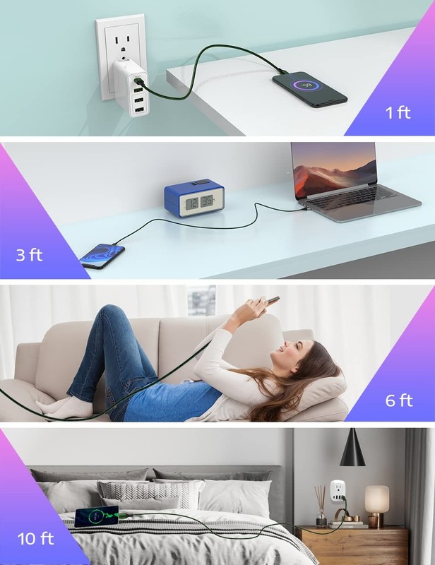 USB C to USB C Charging Cable 10ft 60W Fast Charger for iPhone 17/S25 - Durable gallery