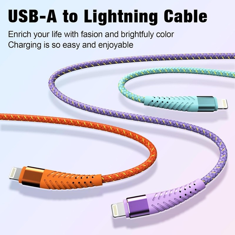 iPhone Charger Fast Charging Lightning Cable 6FT 3Pack[Apple MFi Certified] Long gallery