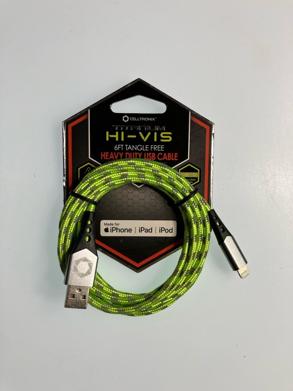 Titanium Hi-vis 6’ft Tangle Free Heavy Duty USB Cable Type-C Connector