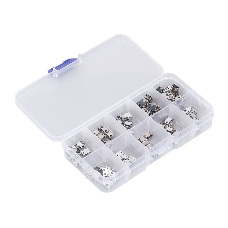 100Pcs Micro MINI USB Female Plug Connector USB Jack Connector for Household App gallery