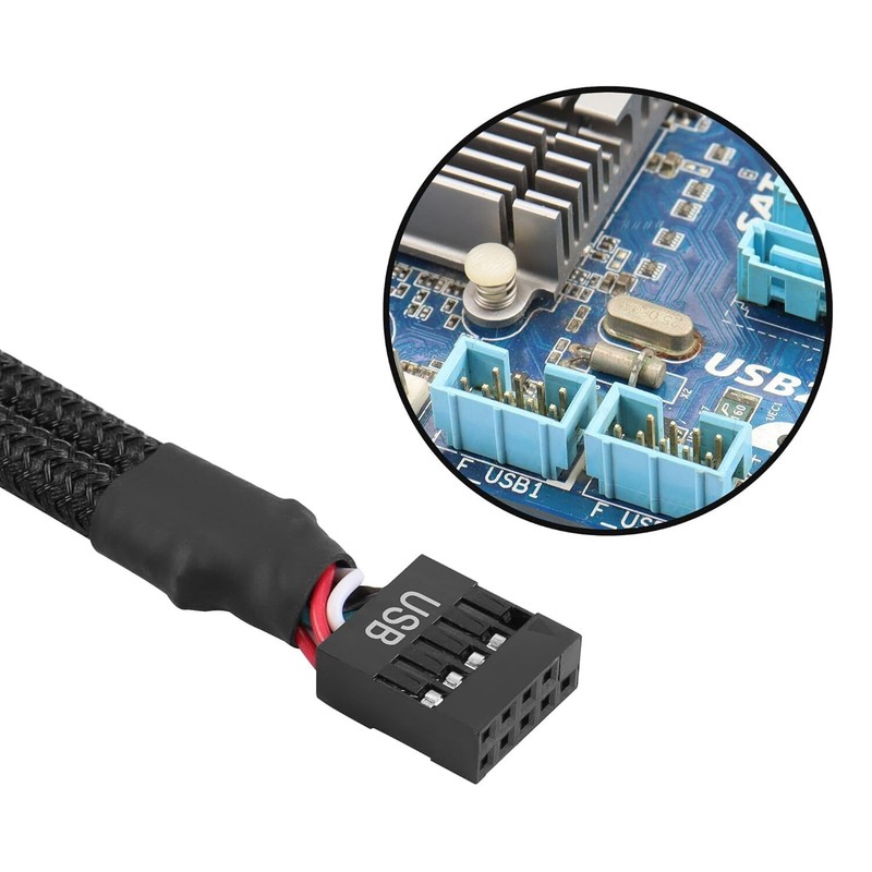 USB 2.0 9Pin Female to Dual Male Extension Cable Motherboard Header Splitter ... gallery