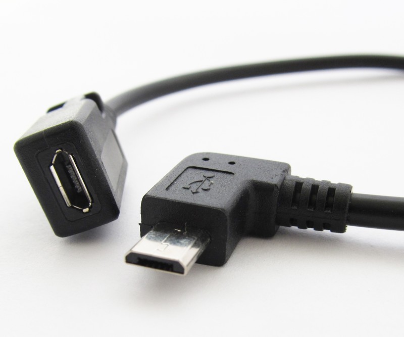 4pcs 1ft/30cm Micro 5pin USB Male To Female Right Angle data and charge Cable gallery