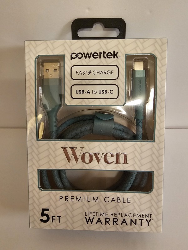 For Andriod Powertek 5ft USB Cable Fast Charge, Green (NEW)