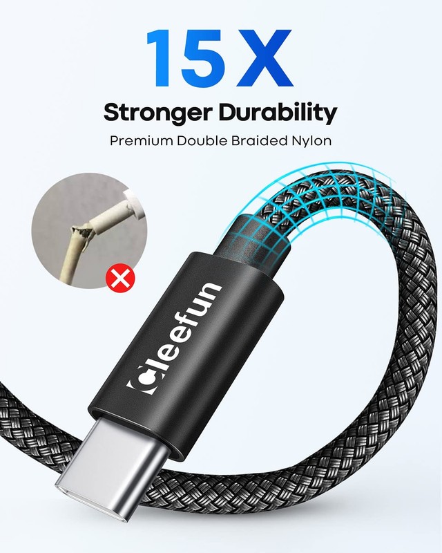 5 Pack 3ft USB C Cable A to Type C Charger Cord Fast Charging Braided Black gallery
