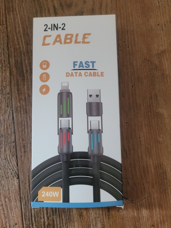 2 In 2 Fast Data Charging Cable 240W