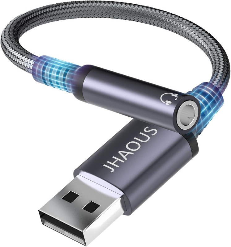 USB to 3.5Mm Jack Audio Adapter, TRRS Female Headset Audio Jack Adapter, USB-A