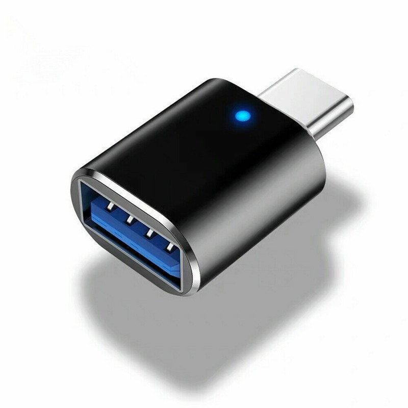 USB-C USB 3.1 Type C to USB 3.0 Data OTG Converter Adapter W/ light For Laptop
