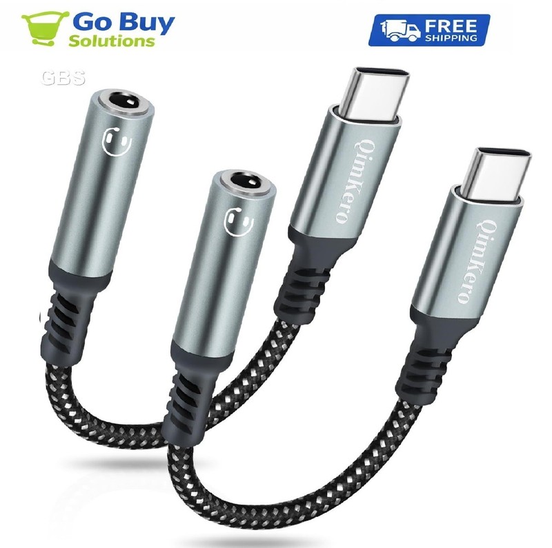 USB Type C to 3.5Mm Female Headphone Jack Adapter, (2 Pack) USB C to Aux Audio D