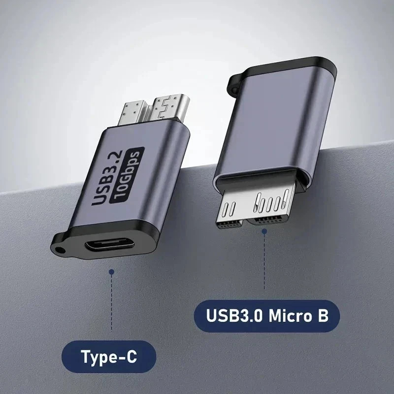 Micro B USB 3.0 Male to Type-C Female Adapter: Fast Data Transfer HDD Connector