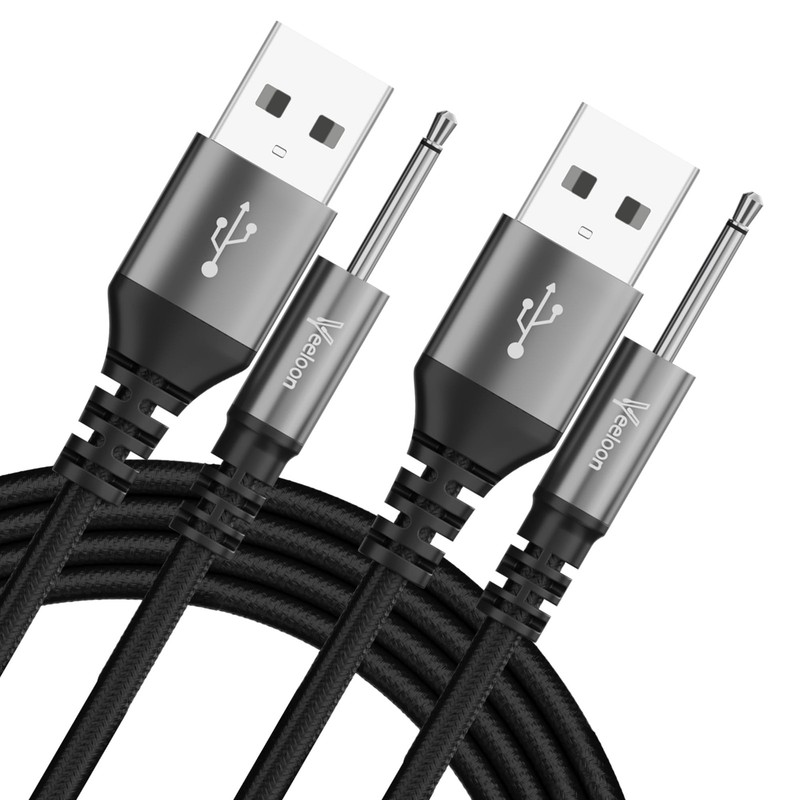 2.5mm DC Charging Cable 6 FT-2 Pack，USB A to DC 17mm x 2.5mm Fast Charging Co...
