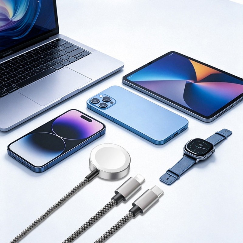 1.2M Data Cable 3-in-2 Charging Cable Multi Charging Cable Cord for Watch iPhone gallery