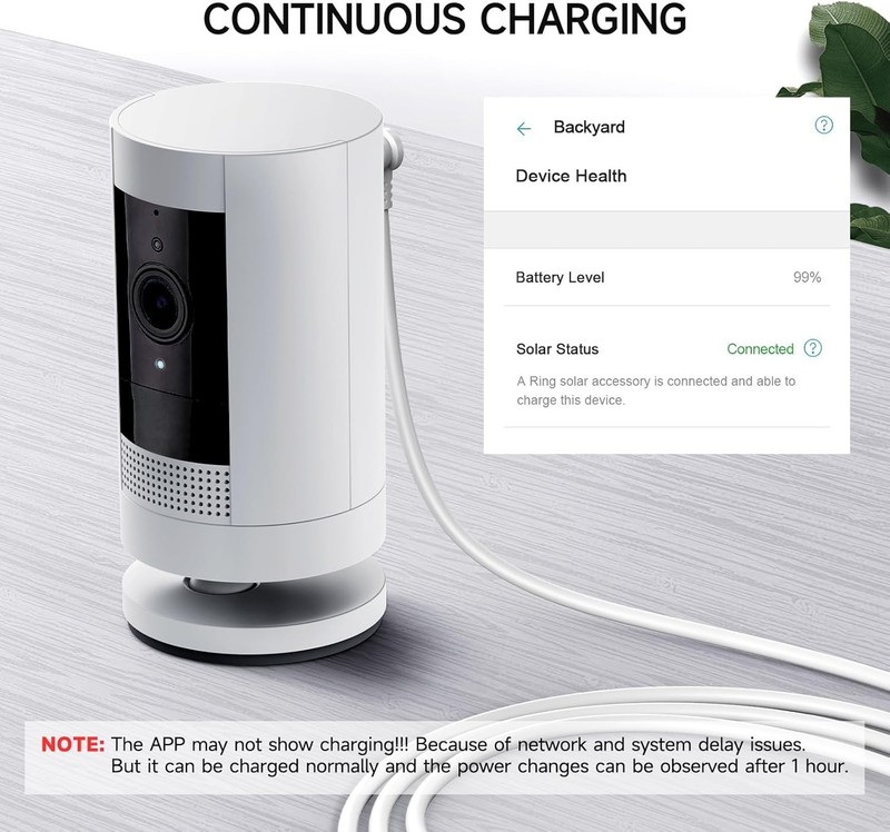 16ft Weatherproof Charge Cable for Ring Stick Up Cam - Continuous Power Solution gallery