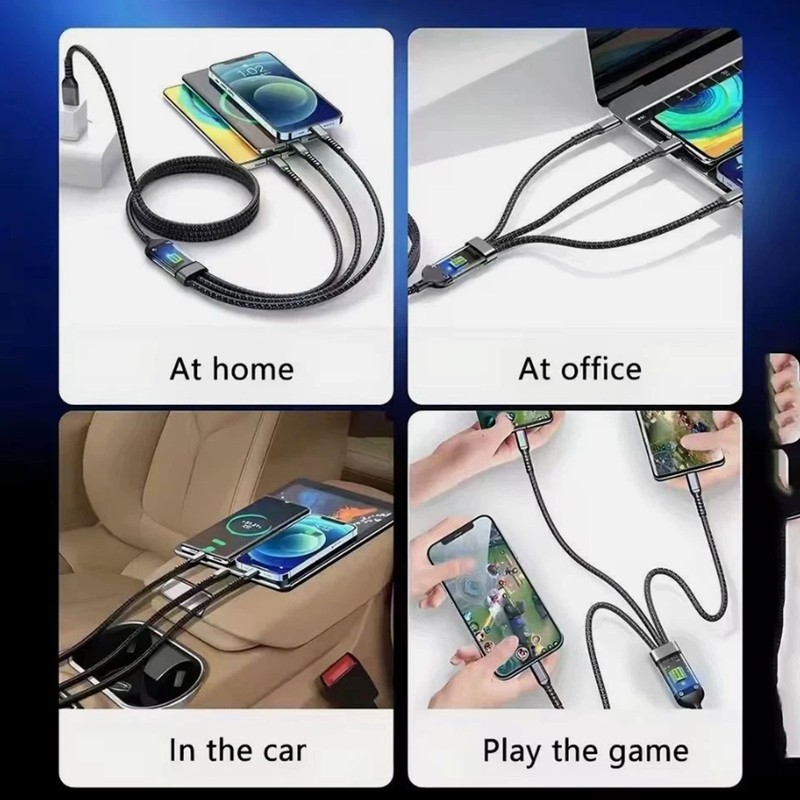 3 in 1 Fast Charging Data Cable Phone Charger Cord For iPhone Type C Micro USB gallery