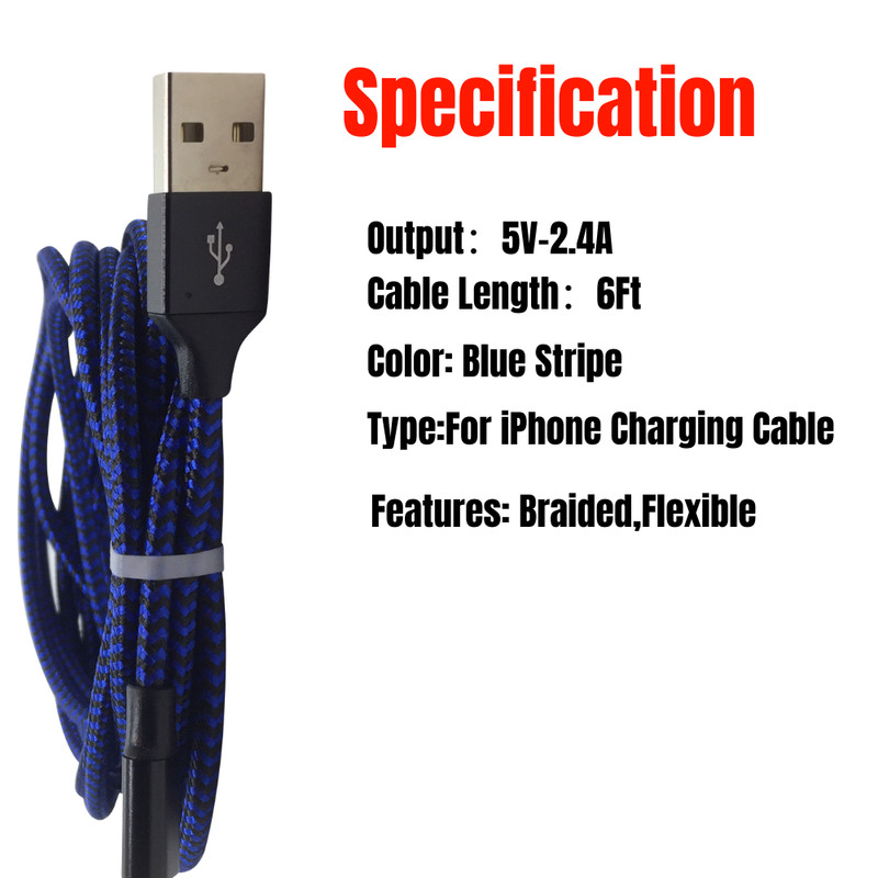 5Pack 6Ft USB Braided Fast Charging Cable For Phone 12 11 Pro 8 7 Charger Cord gallery