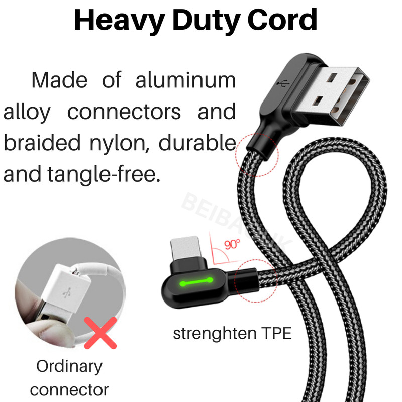 3 Pack Mcdodo 90 Degree USB Cable LED Fast Charge Data For iPhone X iPad Charger gallery