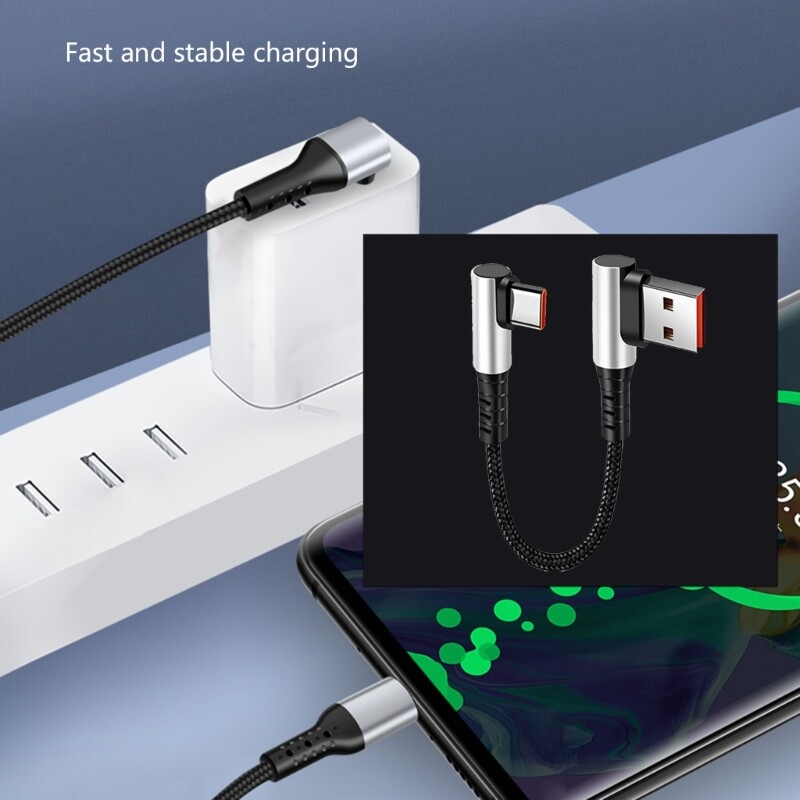 90 Degree Elbow USB to Type C Cable for Rapid Charging and Efficient Data Sync gallery