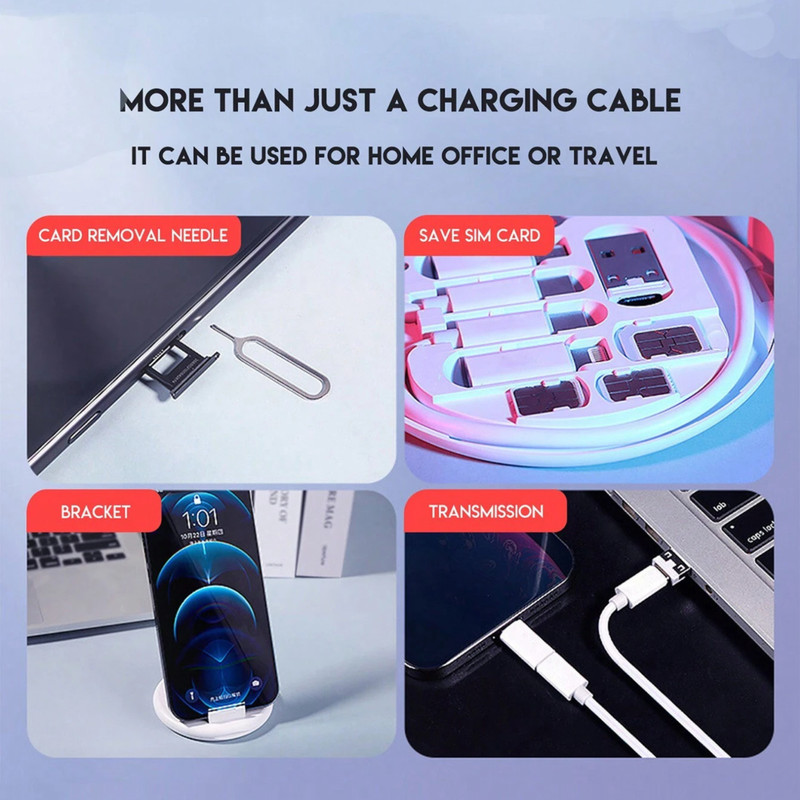 USB Adapter Kit with Universal Multi Charging Cables Holder Stand Storage Case gallery