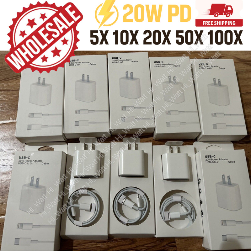 For iPhone 11/12/13/14/X/8 Fast 20W PD USB-C Wall Charger Cube Power Adapter Lot