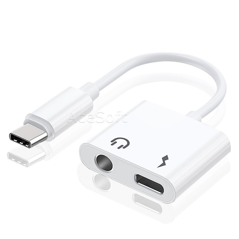 2in1 Type-C to USB-C 3.5mm Jack Adapter Cable for Samsung Galaxy S21 FE 5G G990U