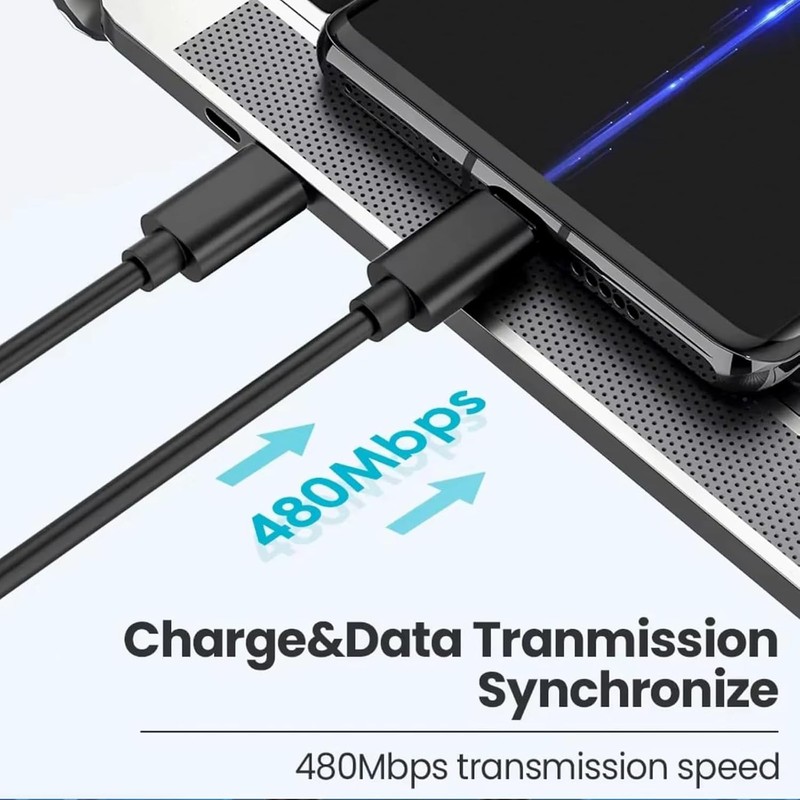 USB Type C to Micro 5V/2.4A Data & Sync Transfer OTG charging cable - Black Lot gallery
