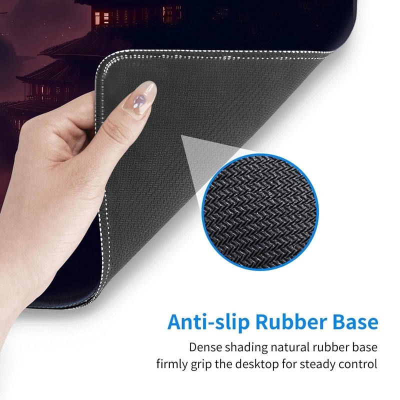 Moonlight Japanese Samurai Anime Mouse Pad Gaming Mousepad Non-Slip Rubber Ba... gallery